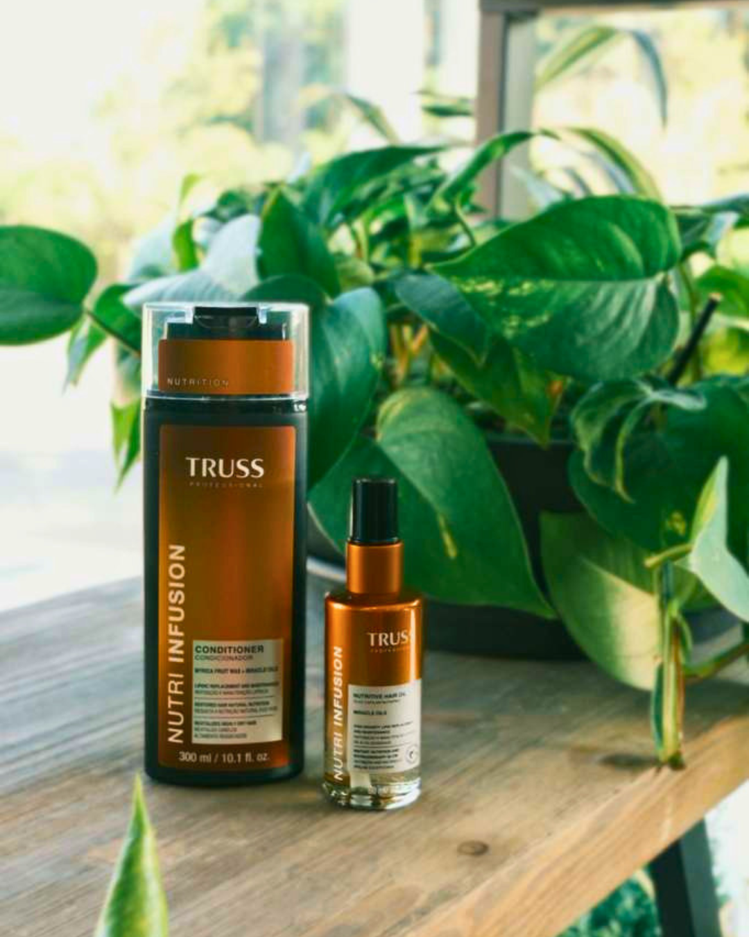 Premium haircare products by natural light